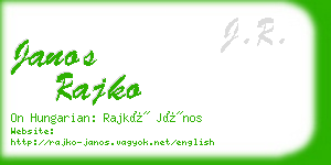 janos rajko business card